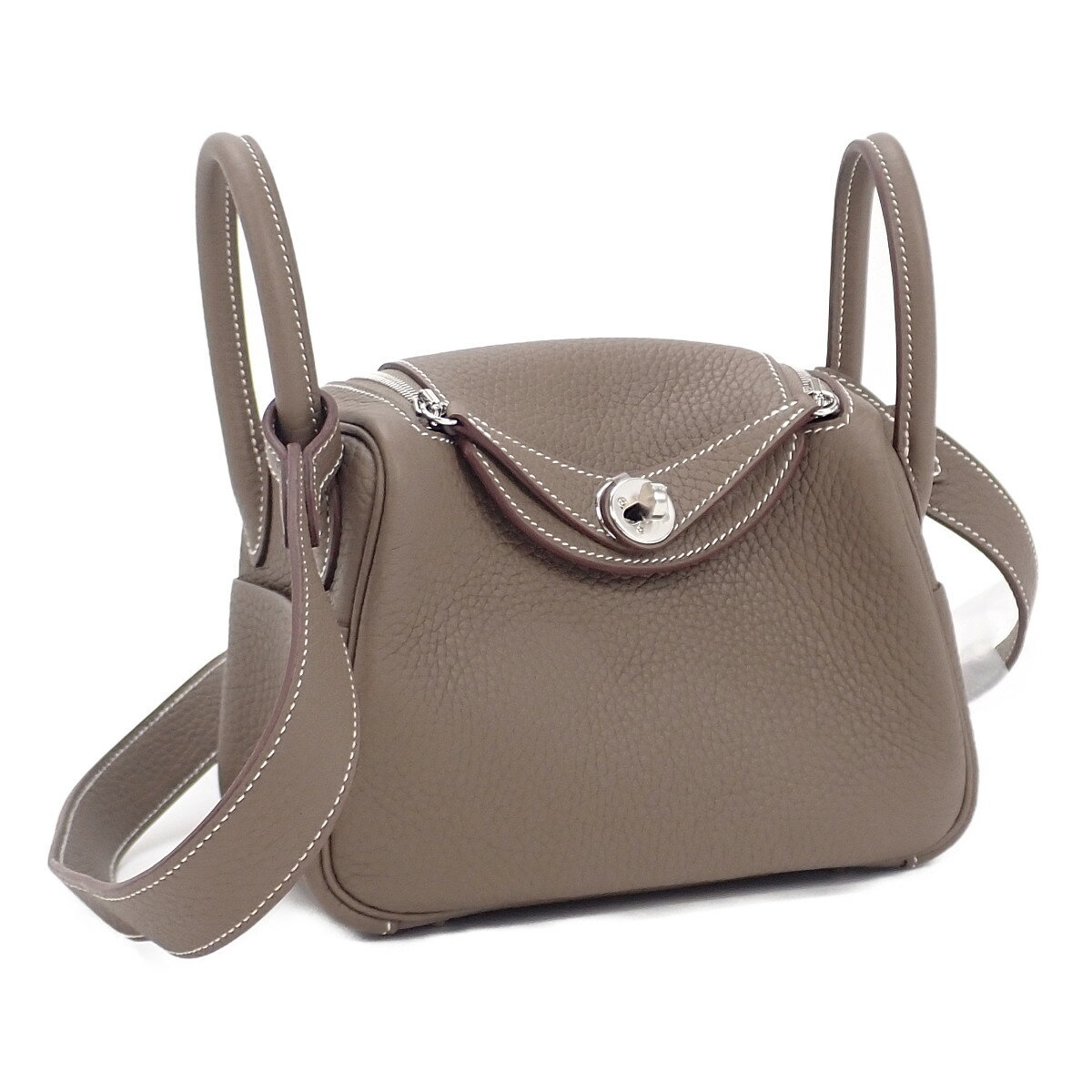 【中古】【Sランク】HERMES エルメス リンディミニ ショルダーバッグ トリヨンクレマンス エトゥープ 079086CK U刻印【ISEYA】のサムネイル