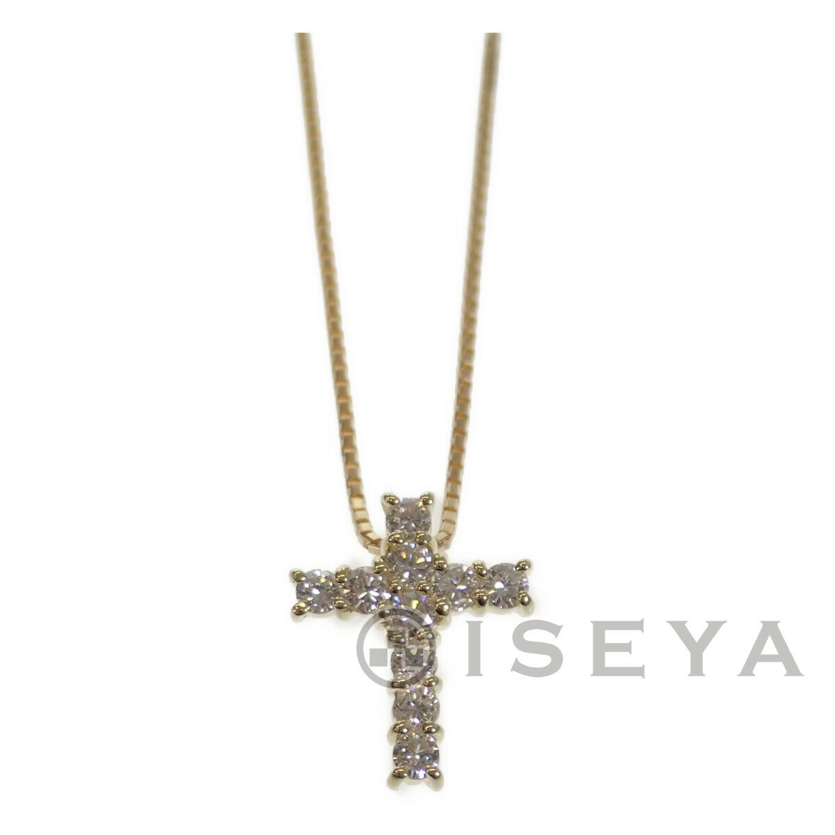 K18YG クロス 十字架 デザイン ネックレス ペンダント ダイヤモンド0.33ct レディース ジュエリー アクセサリー