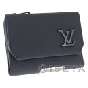 LOUIS VUITTON ルイヴィトン アエログラム ポルトフォイユ・パイロット 三つ折財布 M81740 レザー ブラック メンズ