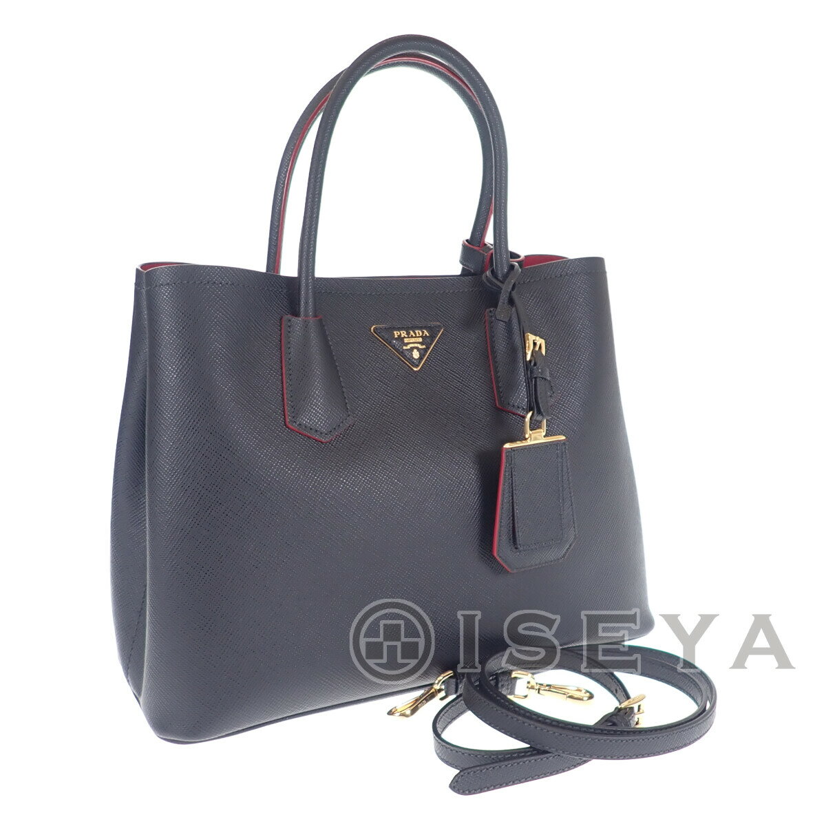 šۡAB󥯡PRADA ץ ɥ֥ ߥǥ ϥɥХå Хå 2way 1BG775 ե ֥å ǥISEYA