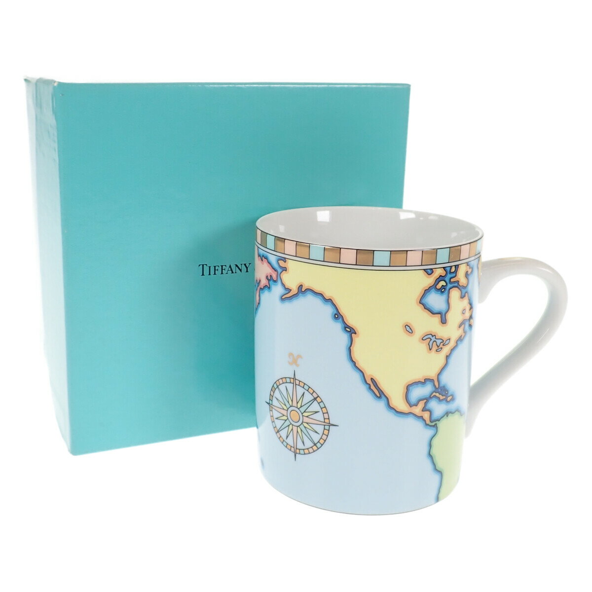 Tiffany＆Co. ティファニー 世界地図 ワールドマップ マグカップ 食器 マルチカラー ボーンチャイナ