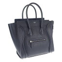 【中古】【ABランク】CELINE セリーヌ ラゲージ マイクロ ハンドバッグ 189793DRU.38NO カーフスキン シルバー金具 ブラック【ISEYA】