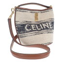 【中古】【ABランク】CELINE セリーヌ ティーンバケット16 ショルダーバッグ 197572ERF.01WB 2wayバッグ キャンバス ホワイト レザー...