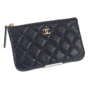 【中古】【ABランク】CHANEL シャネル マトラッセ クラシックミニポーチ A82365 キャビアスキン ブラック レディース【ISEYA】