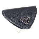 【中古】【Aランク】PRADA プラダ サフィアーノ コインケース 小銭入れ 2MM004_QHH_F0002 NERO ブラック トライアングルロゴ 三角【ISEYA】