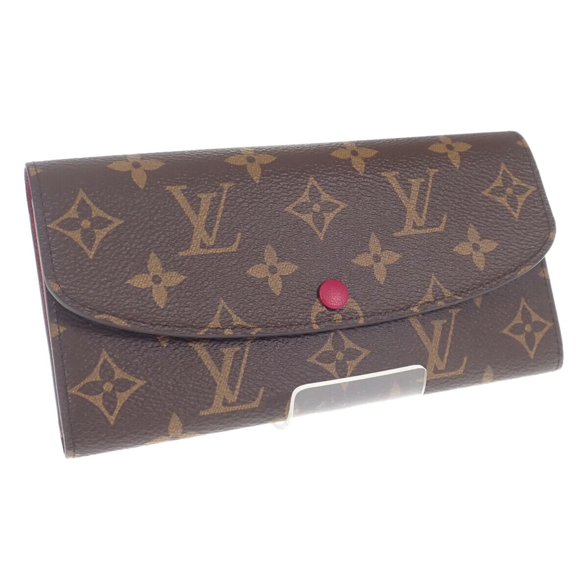 【中古】【Sランク】LOUIS VUITTON ルイヴィトン ポルトフォイユ・エミリー 長財布 M60697 モノグラムキャンバス ブラウン フューシャ レディース【ISEYA】