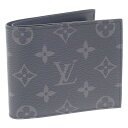 【中古】【Sランク】LOUIS VUITTON ルイヴィトン ポルトフォイユ・マルコNM M62545 モノグラム・エクリプスキャンバス 二つ折り財布 ブラック メンズ【ISEYA】