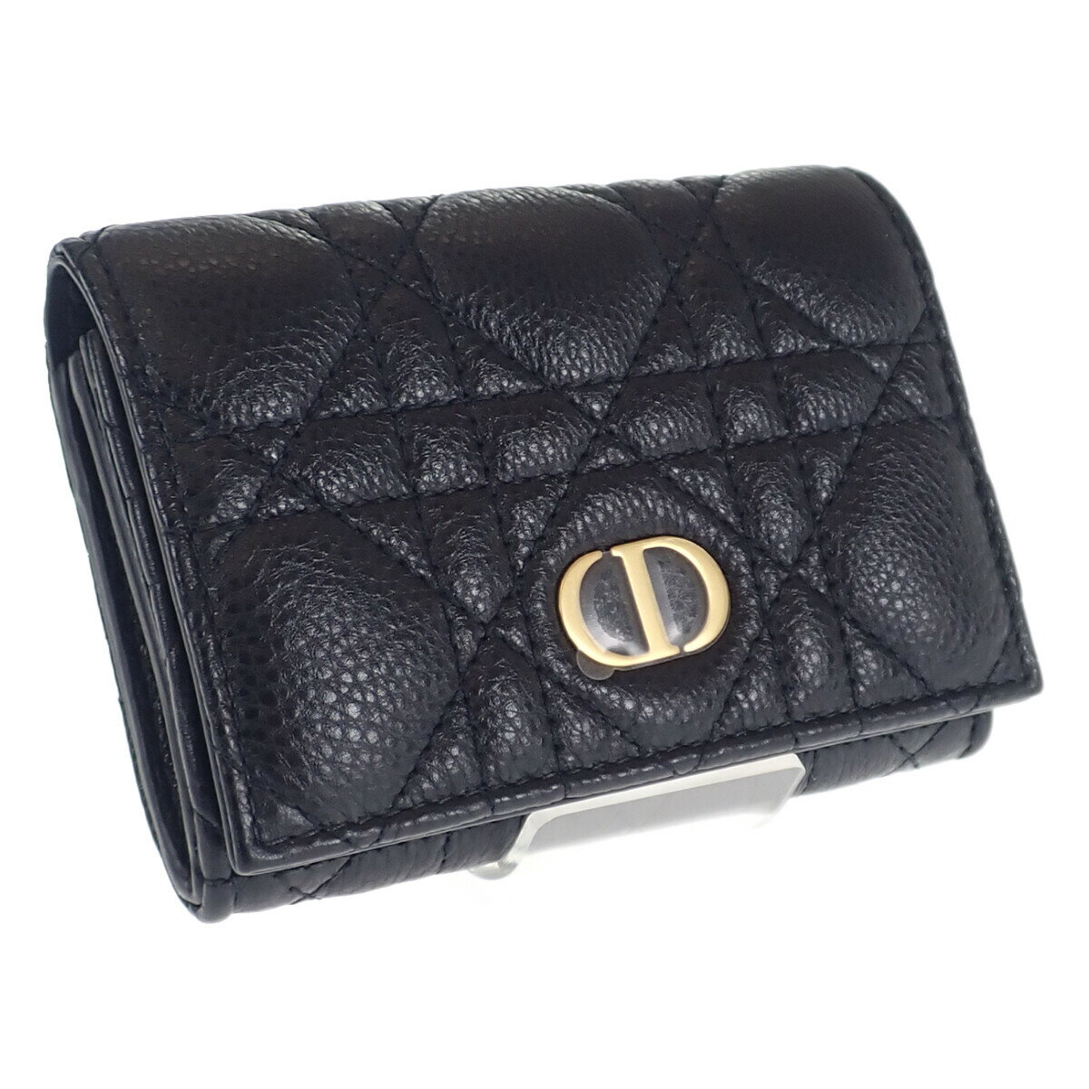 【中古】【Aランク】Christian Dior クリスチャンディオール GLYCINEウォレット DIOR CARO 二つ折り財布 S5132UWHC_M900 カーフスキン ブラック【ISEYA】