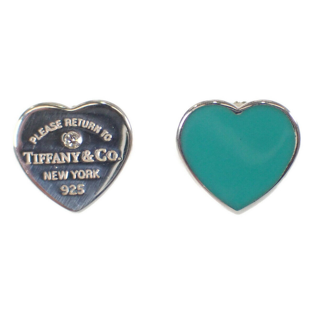 【中古】【Aランク】Tiffany＆Co. ティファニー AG925 リターントゥティファニー ミニ ハート ピアス 69836380 ティファニーブルー ダイヤモンド【ISEYA】