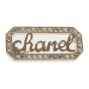 CHANEL シャネル ロゴブローチ ピンブローチ メタル フェイクパール ラインストーン ゴールド L23B レディース