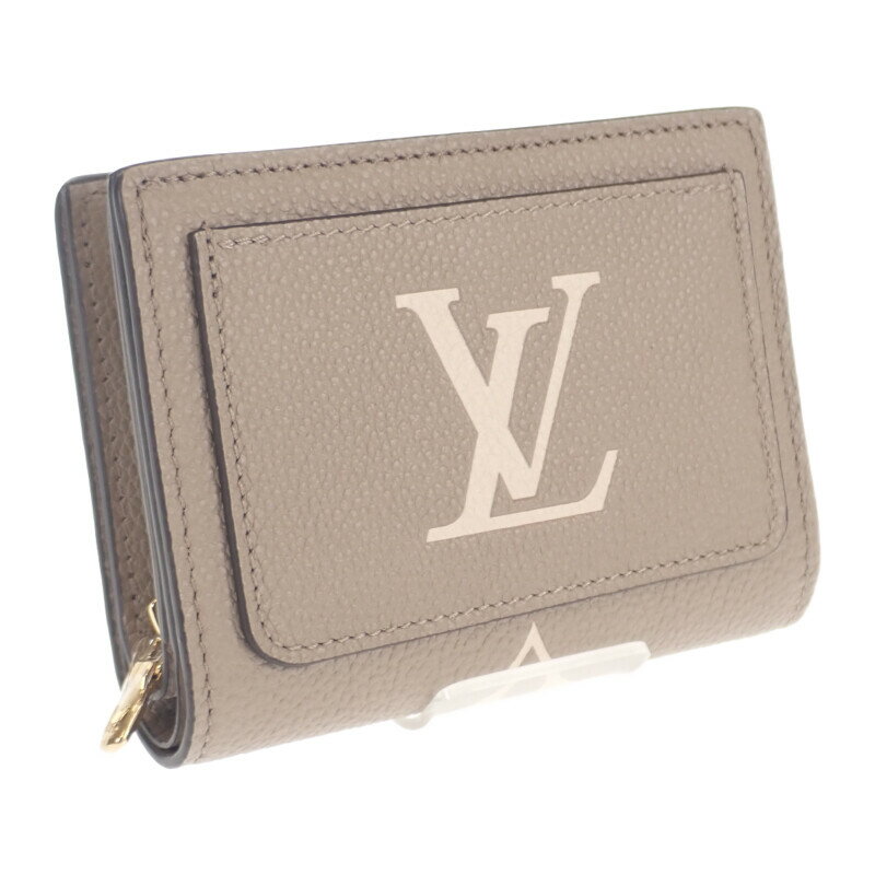 【中古】【Sランク】LOUIS VUITTON ルイヴィトン ポルトフォイユ・クレア 二つ折り財布 M82370 アンプラント トゥルトレールクレーム ベージュ系【ISEYA】