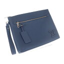 【中古】【Aランク】LOUIS VUITTON ルイヴィトン LV アエログラム ポシェット IPAD クラッチバッグ セカンドバッグ M81029 カーフスキン ブルー【ISEYA】