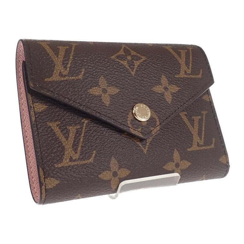 【中古】【Sランク】LOUIS VUITTON ルイヴィトン ポルトフォイユ・ヴィクトリーヌ 三つ折り財布 M62360 モノグラム ローズバレリーヌ ピンク系【ISEYA】