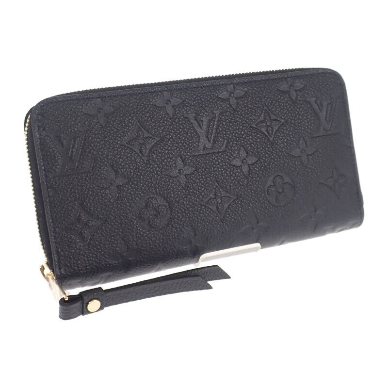 【中古】【Sランク】LOUIS VUITTON ルイヴィトン ジッピー・ウォレット 長財布 ラウンド財布 モノグラム・アンプラント ノワール ブラック系【ISEYA】