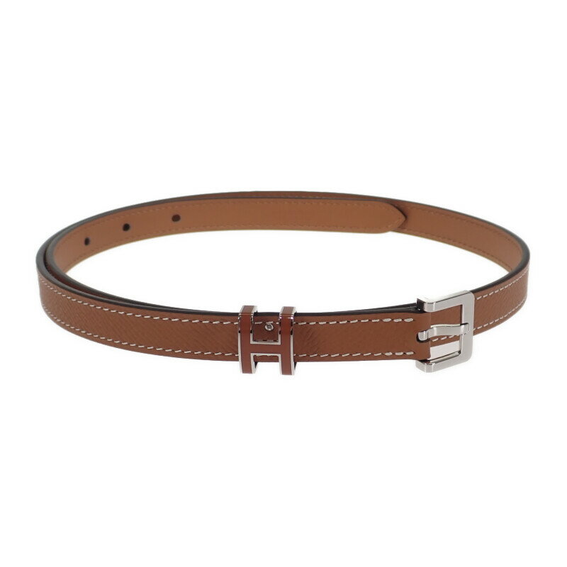 【中古】【Sランク】HERMES エルメス ポップH15 ベルト H081087CK37075 ヴォーエプソン ゴールド ブラウン系 #75 B刻印 レディース【ISEYA】のサムネイル