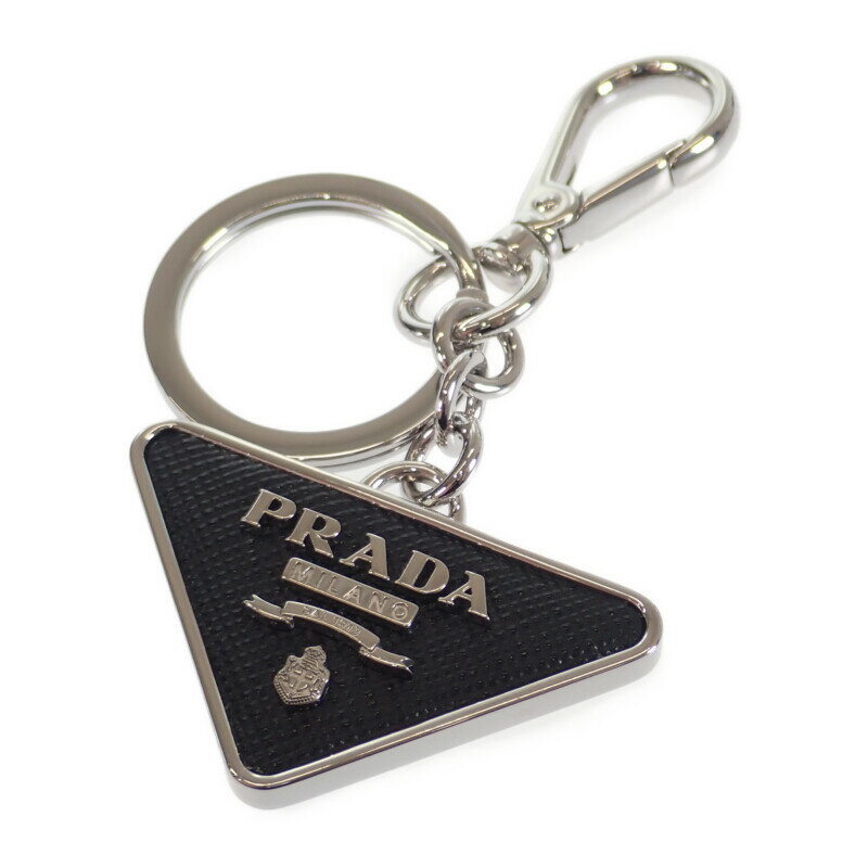 【中古】【Aランク】PRADA プラダ サフィアーノレザーキーリング キーホルダー 2PP080 053 F0002 メタル レザー ブラック メンズ レディース【ISEYA】