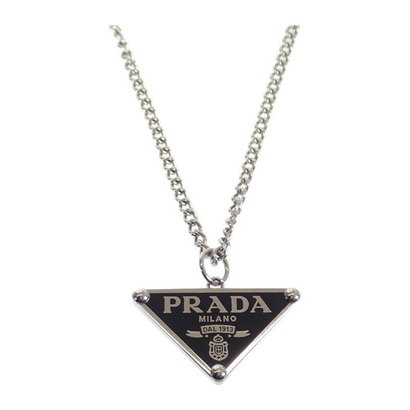 楽天ISEYA 札幌・すすきの 楽天市場店【中古】【ABランク】PRADA プラダ トライアングル シンボル ネックレス ロング 1JC799 Ag925 シルバー レディース メンズ ユニセックス【ISEYA】