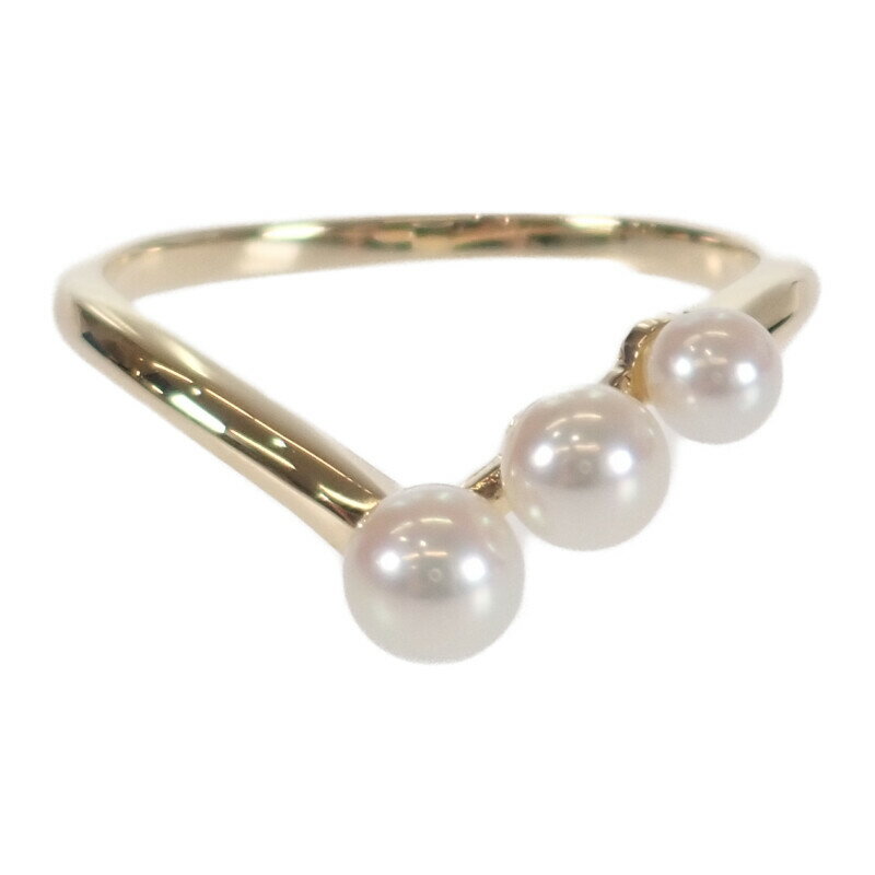 【中古】【Aランク】MIKIMOTO ミキモト K18YG パールリング 指輪 K18YG イエローゴールド アコヤパール 約8号 レディース ジュエリー アクセサリー【ISEYA】のサムネイル