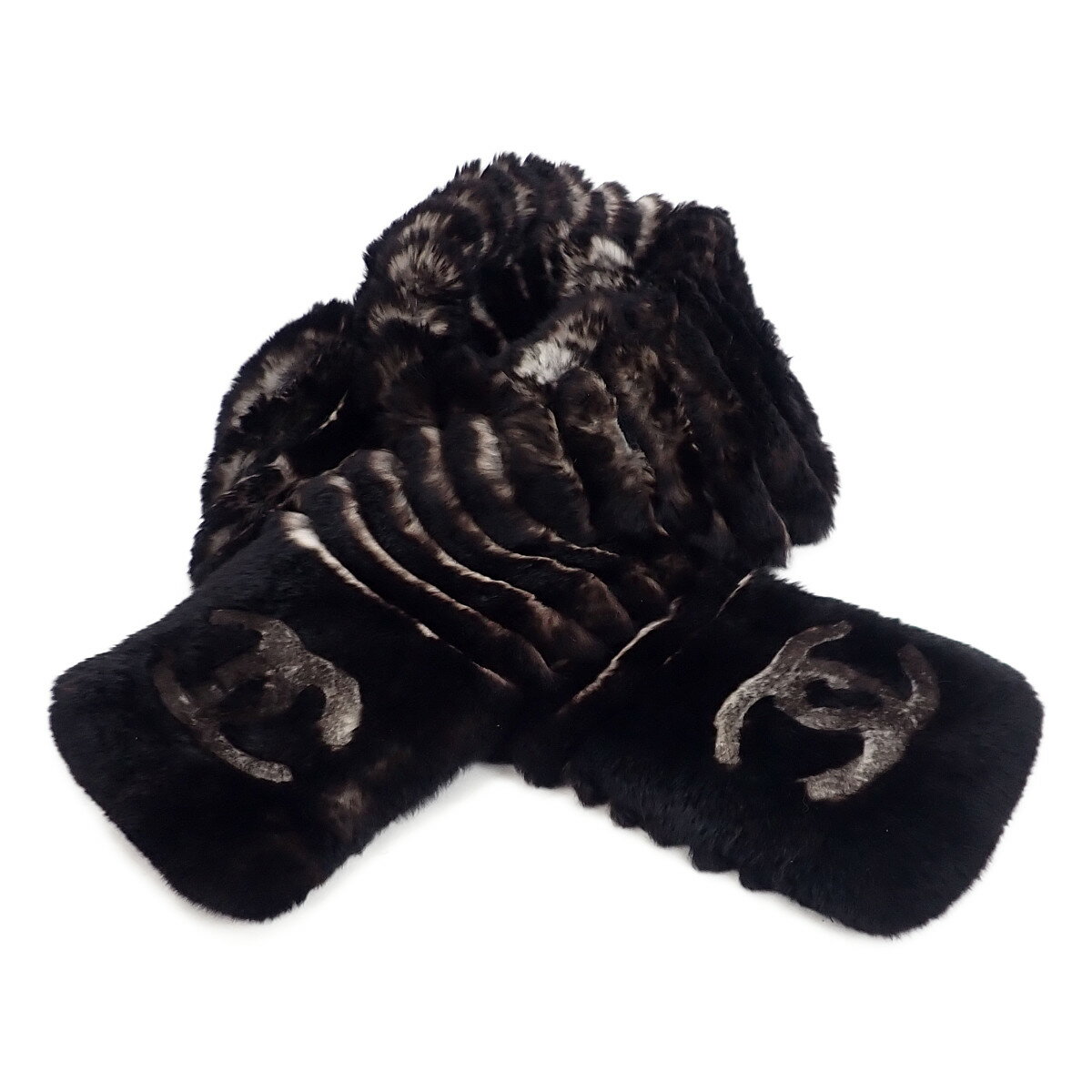 【中古】【Aランク】CHANEL シャネル オリラグファー カシミヤ マフラー ココマーク ブラウン系【ISEYA】のサムネイル