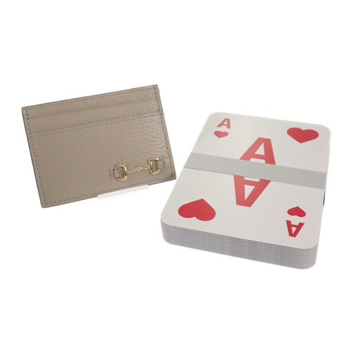 【中古】【Aランク】グッチ GUCCI ホースビット付きカードケース&トランプセット 700469 カーフ ベージュ ゴールド金具 メンズ レディース 【中古】【Aランク】グッチ GUCCI ホースビット付きカードケース&トランプセット 700469 カーフ ベージュ ゴールド金具 メンズ レディース