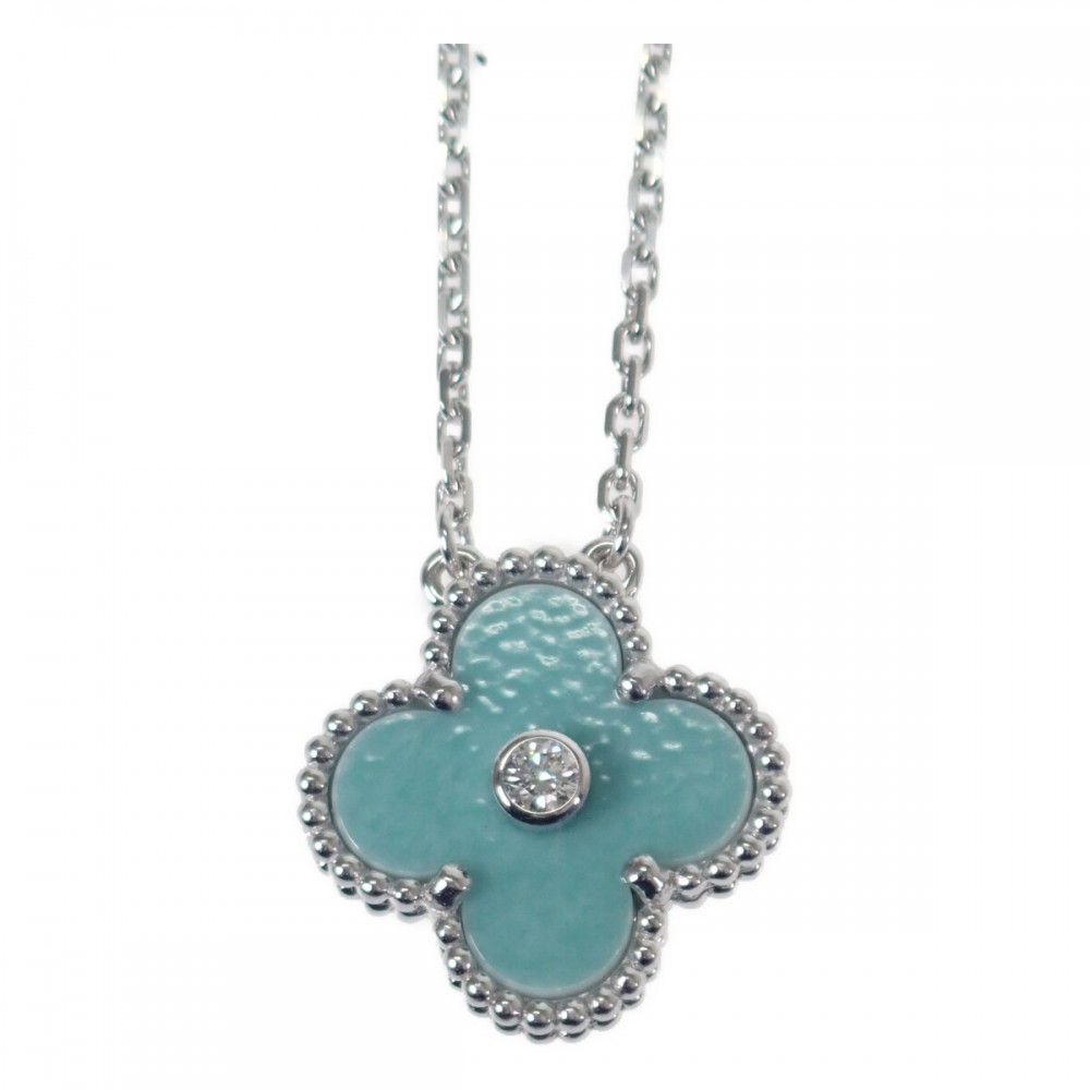 【中古】【Sランク】Van Cleef & Arpels ヴァンクリーフ&アーペル K18WG ヴィンテージアルハンブラ ネックレス VCARP9RU00 ダイヤ セーブル【ISEYA】のサムネイル
