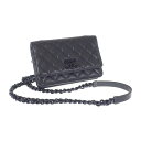 【中古】【Aランク】シャネル CHANEL チェーンウォレット AP1954B0483694305 ショルダーバッグ カーフレザー ブラック レディース【ISE...