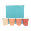 【中古】ティファニー TIFFANY&Co. コーヒーカップ 4個セット ペーパーカップ テーブルウェア 73242088 グラス 陶磁器 オレンジ レディース...