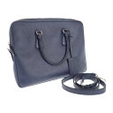 【中古】プラダ PRADA ビジネス 2VE3689Z2F0216 ブリーフケース 2WAYバッグ サフィアーノ ネイビー メンズ【Aランク】