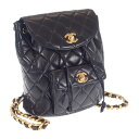 【中古】シャネル CHANEL マトラッセチェーン バックパック A10177 リュック・デイパック ラムスキン ブラック ゴールド金具 レディース【ABランク...
