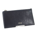 【中古】【Sランク】クリスチャンディオール Christian Dior ジップカードホルダー 2ESBC250VPD_H03E カードケース カーフ ブラック...