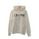 【中古】セリーヌ CELINE ルーズ フーディ スウェット 2Y321670Q.01CB パーカー コットン ホワイト S メンズ レディース【Aランク】