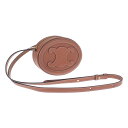 【中古】セリーヌ CELINE クロスボディオーバルパース 10I703DPQ.04LU ショルダーバッグ カーフ タン ゴールド金具 レディース【ABランク】