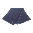 ルイヴィトン LOUIS VUITTON ネオ プティ ダミエ M77987 マフラー ウール レザー ネイビー メンズ レディース【中古】【ABランク】