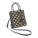 【中古】プラダ PRADA シンボル エンブロダイリー ミニバッグ 1BA3552FKLF0Y30 2WAYバッグ ハンドバッグ ショルダーバッグ ポリエステル...