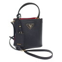 【中古】プラダ PRADA パニエ スモール 1BA217_2ERX_F0LJ4_V_OOO 2WAYバッグ サフィアーノ ブラック レッド レディース【ABランク】(4)