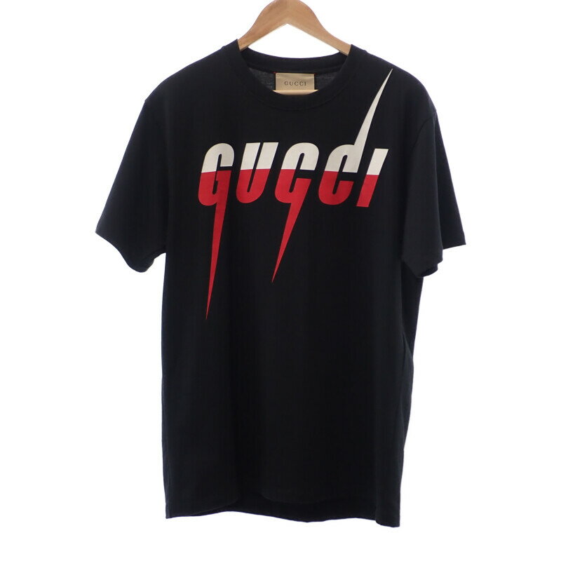 【中古】グッチ GUCCI ブレードプリント 565806_XJAZY_1141 半袖Tシャツ コットン ブラック S メンズ【Aランク】