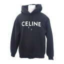 【中古】セリーヌ CELINE ルーズ フーディー コットンフリース 2Y321670Q.38AW パーカー コットン ブラック M メンズ【ABランク】