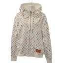【中古】ルイヴィトン LOUIS VUITTON ジップアップ ヴィンテージモノグラム パーカー コットン ホワイト M メンズ【Aランク】