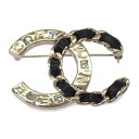 シャネル CHANEL ココマーク ブローチ メタル レザー クリスタル ゴールド B19S レディース アクセ 美品 ギフト【中古】【ABランク】