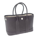 【中古】エルメス HERMES ネオ・ガーデン 23 トートバッグ ネゴンダ エベンヌ W刻印 シルバー金具 レディース【Sランク】