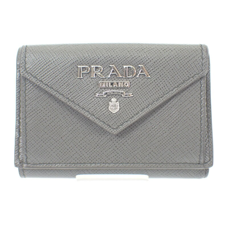 PRADA 三つ折り財布 グレー 証明書あり 箱あり 楽天市場】prada 三つ折り 財布(カラーグレー)(バッグ・小物