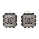 シャネル CHANEL スクエア ココマーク イヤリング ABE425 B18071 NZT06 メタル レジン ホワイト ブラック C24B刻印 イヤーアクセ シルバー金具 レディース アクセサリー シンプル ギフト 【中古】【Aランク】(4)