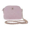 シャネル CHANEL チェーンクラッチ ココマーク AP4000 ショルダーバッグ キャビアスキン パープル ゴールド金具 レディース 美品 ギフト 旅行【中...