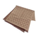 グッチ GUCCI GGパターン ウィンタースカーフ 1334833G2002764 マフラー ウール ライトブラウン ロゴ柄 レディース 美品【中古】【Sラン...