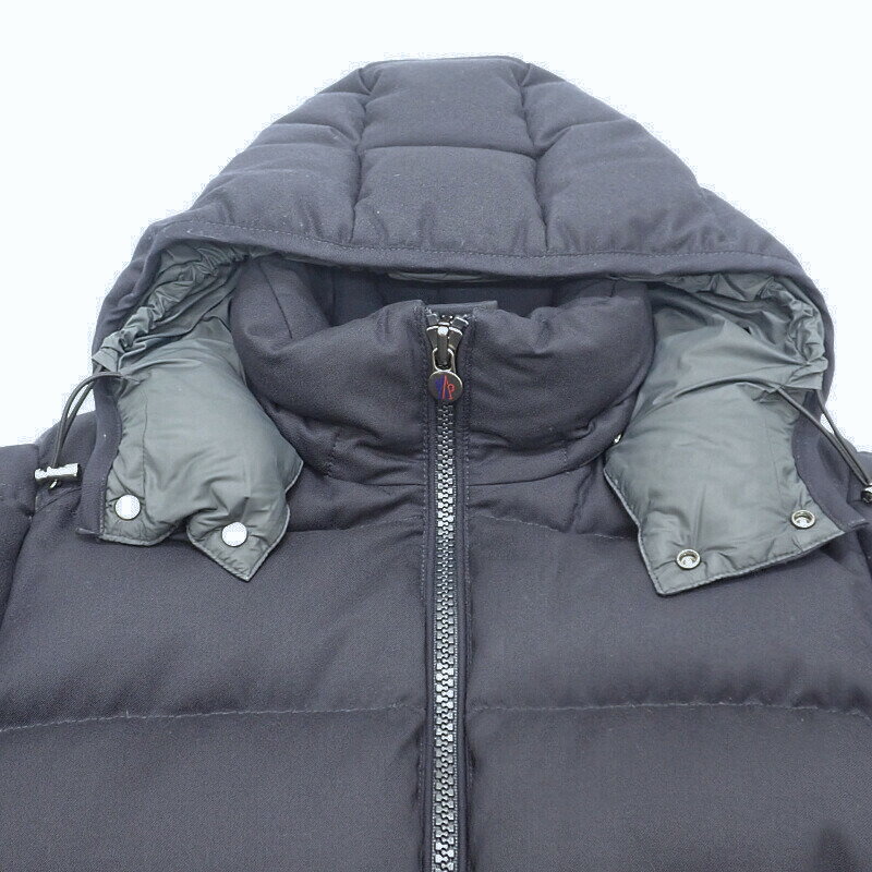 モンクレール MONCLER MONTGENEVRE ショートダウンジャケット サイズ1 H20911A53700 54272 ダウン フェザー ウール ネイビー 紺 メンズ【中古】【Aランク】