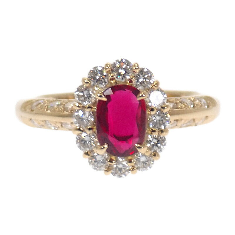 デザインジュエリー 加熱 リング 指輪 K18イエローゴールド 金 レディース 上品【中古】【Aランク】