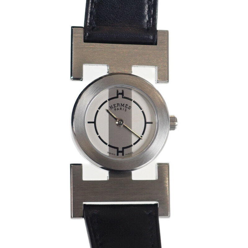 エルメス HERMES パプリカ PA1.210 腕時計 ステンレススチール レザー クオーツ シルバー文字盤 レディ..