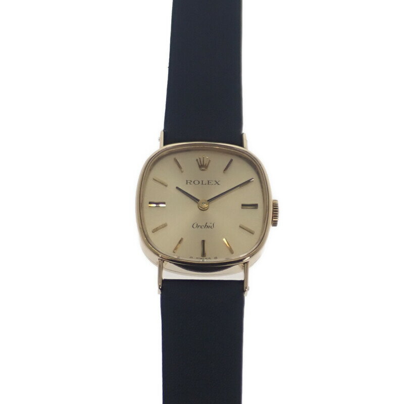 ロレックス ROLEX オーキッド シグマダイヤル Cal.1400 4番 2672 腕時計 イエローゴールド 手巻き ゴールド文字盤 レディース【中古】【ABランク】
