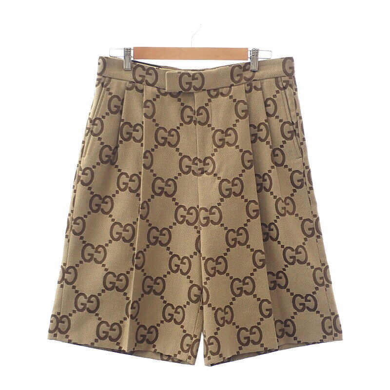 樂天商城 - グッチ GUCCI ジャンボGG ハーフ 50 673181_ZAHT6_2580 パンツ コットン ポリエステル ベージュ メンズ ボトムス【中古】【Aランク】