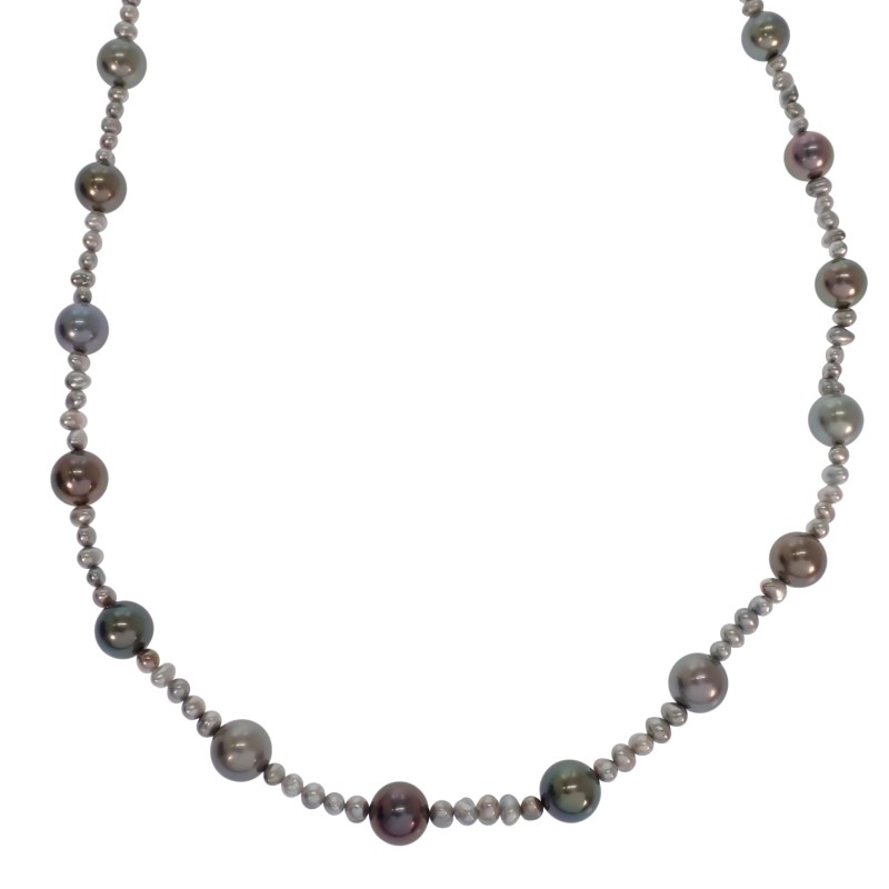 樂天商城 - ミキモト MIKIMOTO 黒蝶パール ネックレス 保存箱付属 18金 K18ホワイトゴールド レディース 冠婚葬祭 真珠【中古】【Aランク】